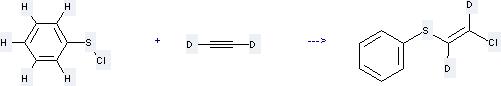 Ethyne-d2 can react with Benzenesulfenyl chloride to get (E)-1-Chloro-2-(phenylthio)ethene-1,2-d2.